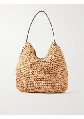 JW Anderson - Bulb Leather-Trimmed Raffia Tote Bag - Men - Brown