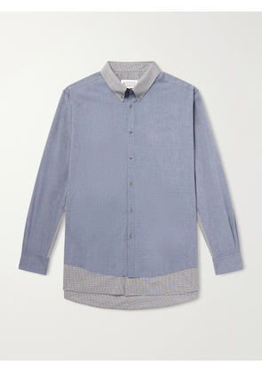 Maison Margiela - Double Checked Cotton-Poplin Shirt - Men - Blue - EU 38