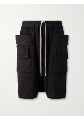 DRKSHDW By Rick Owens - Creatch Wide-Leg Cotton-Jersey Cargo Shorts - Men - Black - XS