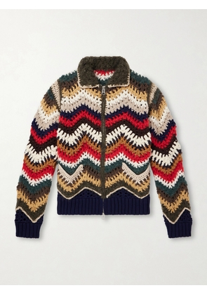 Sacai - Striped Crocheted Zip-Up Cardigan - Men - Multi - 1