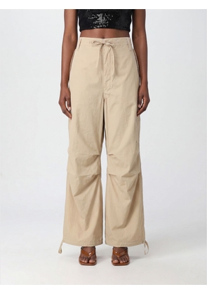 PAROSH High-Waisted Wide Leg Cargo Trousers P. A.R. O.S. H. in Cotton Blend with Drawstring