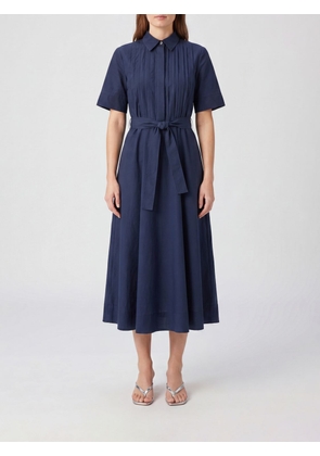 PAROSH Pleated Cotton Midi Shirtdress P. A.R. O.S. H. with Tie-Waist Belt