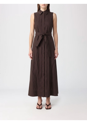 PAROSH Off-the-Shoulder Cotton Midi Shirtdress P. A.R. O.S. H. with Pleated Skirt