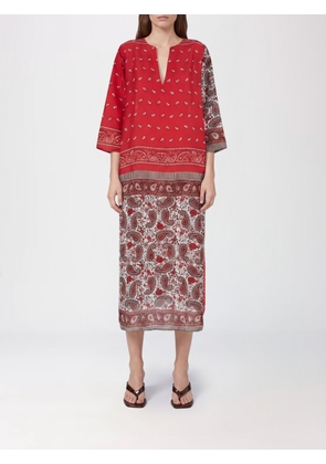 PAROSH Paisley Print Silk Midi Tunic P. A.R. O.S. H. with V-Neck