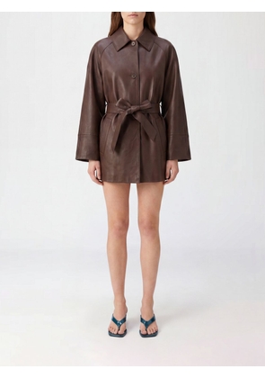 PAROSH Short Shirt-Style Jacket P. A.R. O.S. H. in Lambskin Leather with Waist Belt
