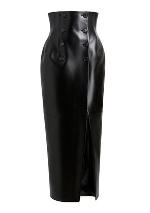 Khaite Luiza Highrise Plonge  Leather Skirt - Moda Operandi