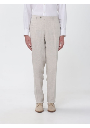 CANALI Slim Fit Pure Linen Trousers with Slant Pockets