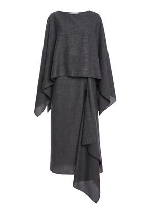 Michael Kors Collection Caftan-Top Wool-Blend Midi Dress - Moda Operandi