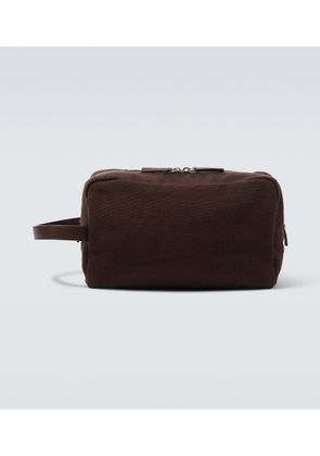 The Row Astra leather-trimmed canvas pouch