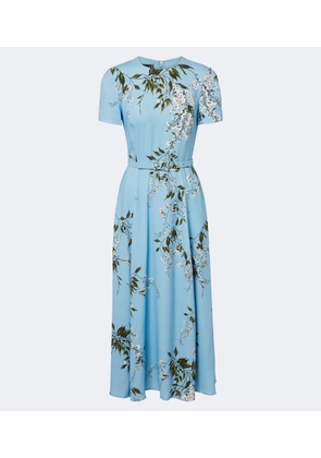 Monique Lhuillier Floral belted midi dress