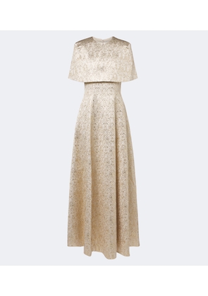 Emilia Wickstead Lucretia caped floral jacquard gown