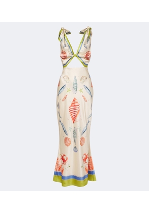 Retrofete Carlotte printed silk-blend satin maxi dress