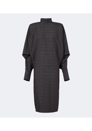 Mugler Checked draped midi dress
