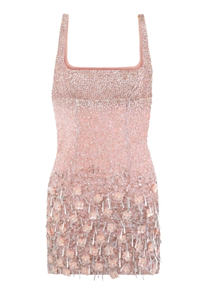 La Fuori Maris Embroidered Embellished Tulle Mini Dress - Moda Operandi