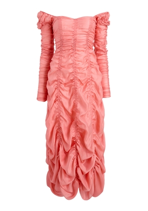 Khaite Judith Ruffled Silk Blend Dress - Moda Operandi