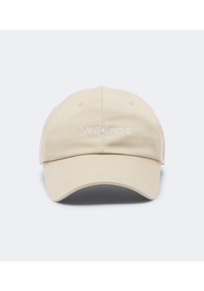 Saint Laurent Logo cotton gabardine baseball cap