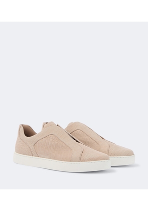 Manolo Blahnik Agilio croc-effect leather slip-on sneakers