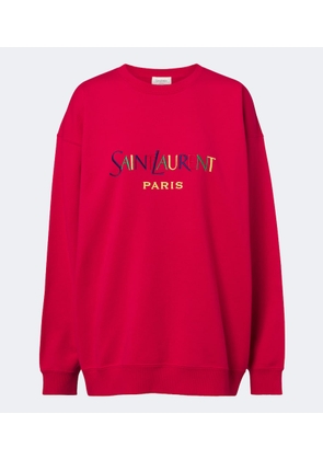Saint Laurent Logo cotton jersey sweatshirt