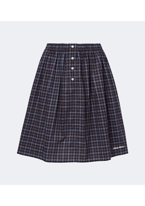 Miu Miu Checked cotton poplin miniskirt