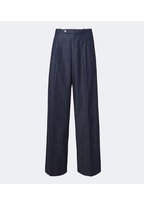 Jil Sander Cotton chambray wide-leg pants
