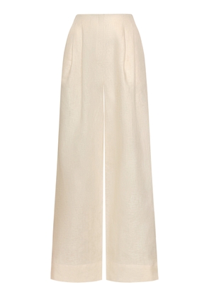 Andres Otalora Ancestra High-Rise Linen Wide-Leg Pants - Moda Operandi