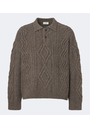 Frame Cable-knit wool and alpaca-blend polo sweater
