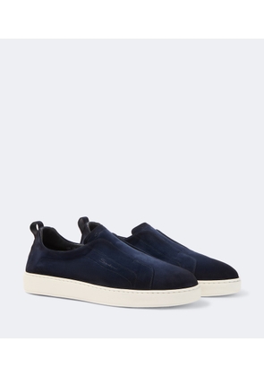 Santoni Suede slip-on sneakers