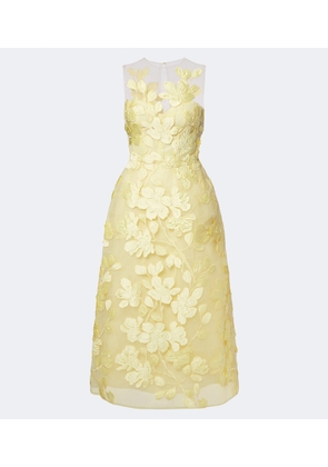 Monique Lhuillier Floral tulle midi dress