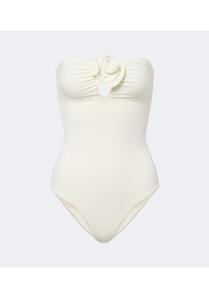 Magda Butrym Floral-applique gathered swimsuit