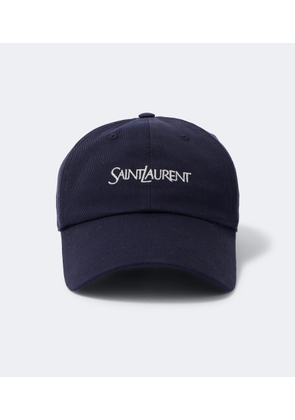 Saint Laurent Logo cotton gabardine baseball cap