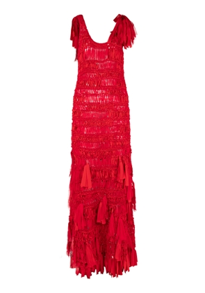 Heirlome Juanita Tassel-Embellished Woven Silk Maxi Dress - Moda Operandi