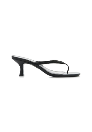 STAUD Freja Beaded Leather Thong Sandals - Moda Operandi