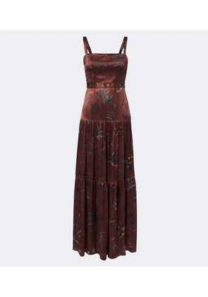 Agua by Agua Bendita Lima printed satin maxi dress