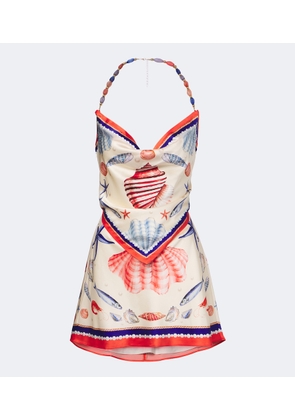 Retrofete Creta embellished silk-blend satin minidress