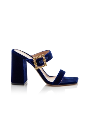 Gianvito Rossi Buckled Velvet Sandals  - Moda Operandi
