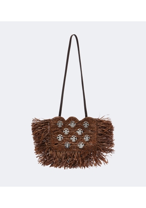 Rabanne Embellished raffia shoulder bag