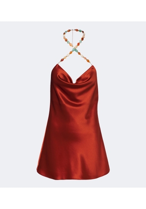 Retrofete Marvel beaded satin minidress