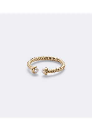David Yurman CablespiraÂ® Flex Micro 18kt gold ring with pearls