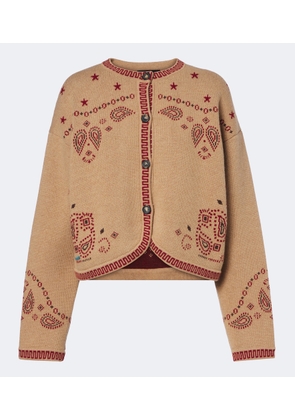 Alanui Bandana Jacquard wool and cashmere cardigan