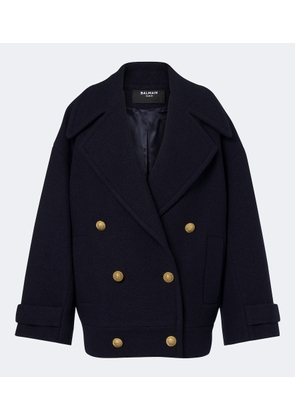 Balmain Oversized virgin wool peacoat