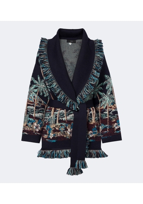 Alanui Diamond Head jacquard wool-blend cardigan