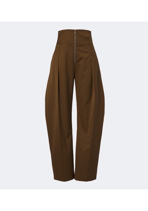 Ferragamo Wool and cashmere barrel-leg pants