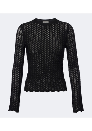 Saint Laurent Semi-sheer pointelle top