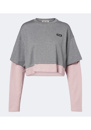Miu Miu Layered cotton jersey T-shirt