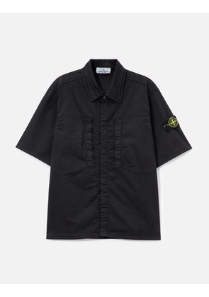 Stretch Organic Cotton Twill Short-Sleeve Shirt