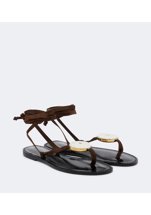 Amanu Vamizi embellished suede thong sandals