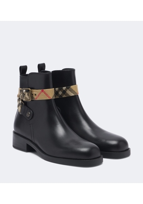 Burberry Huntley Burberry Check leather ankle boots