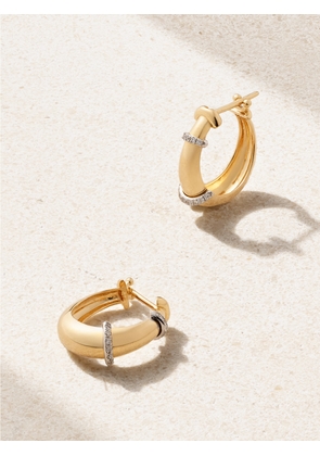 L’Atelier Nawbar - The Buoy 18-karat Yellow And Rhodium-plated White Gold Diamond Hoop Earrings - One size