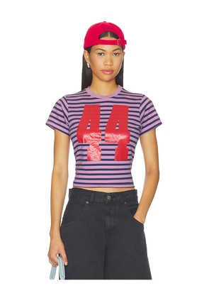 DAYDREAMER Stripe 44 Vintage Tee in Purple. Size XS. Also in S, M, L, XL.
