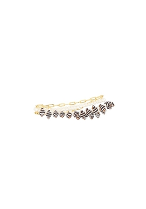Eliou Cabana Anklet in Metallic Gold.